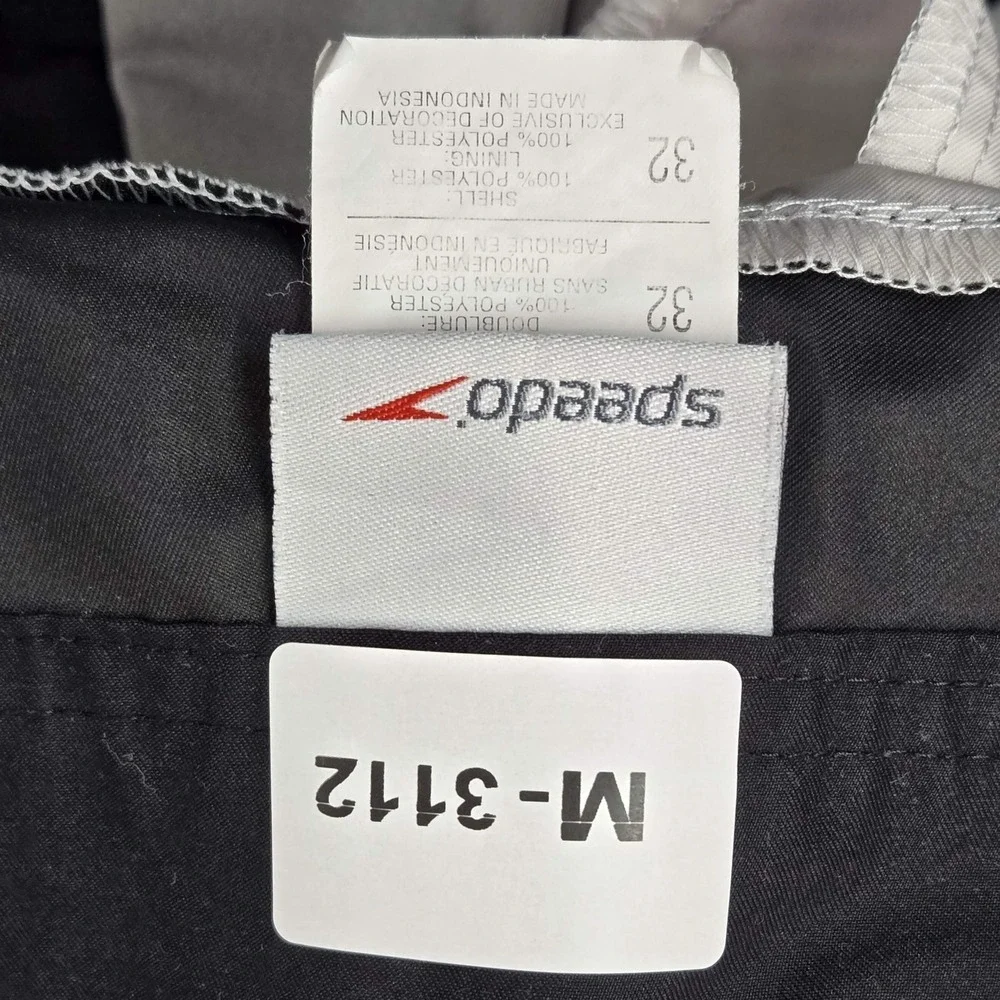 Speedo Men Swimwear 32‎ Black Board Shorts Colorblock Activewear Logo